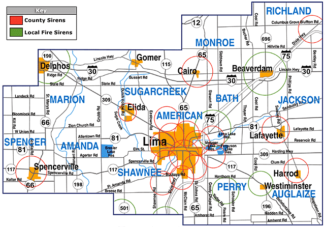 Siren Map - Allen County Ohio EMA